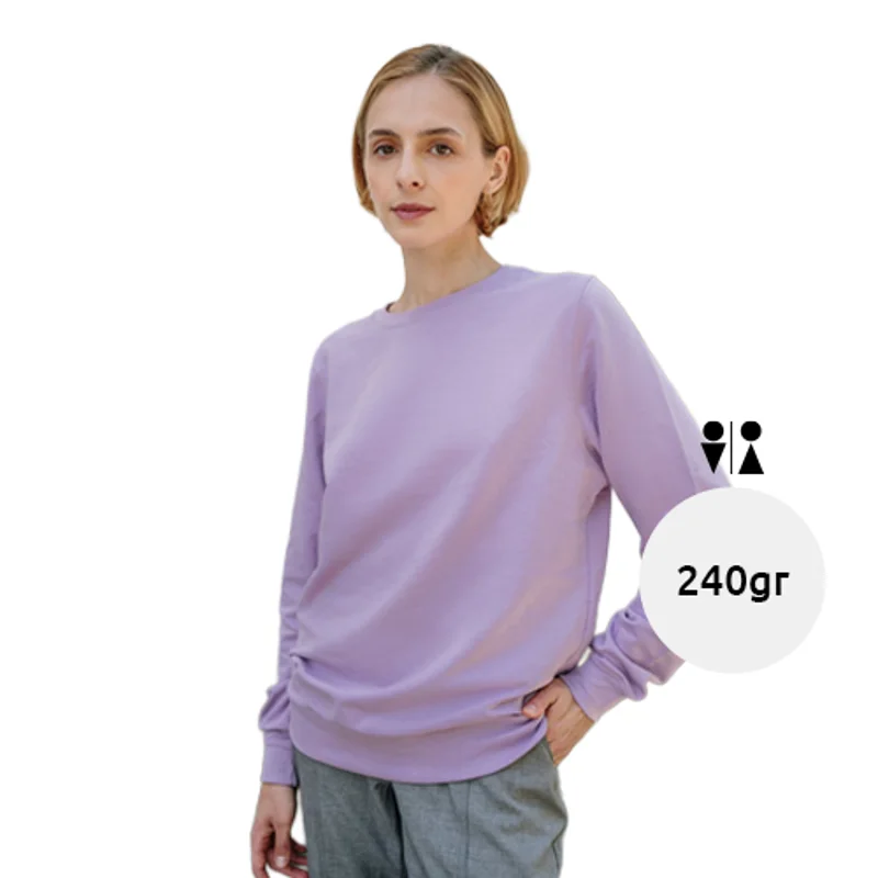 Felpa da adulto unisex colori assortiti a girocollo in cotone e poliestere 240g