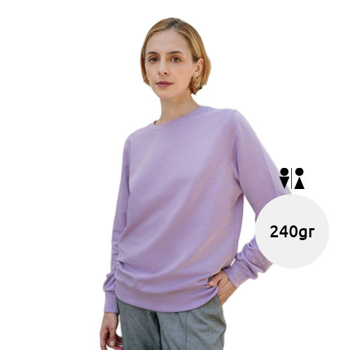 Felpa da adulto unisex colori assortiti a girocollo in cotone e poliestere 240g