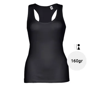 Canotta da donna colori assortiti incrociata sulla schiena 100% cotone 160gr