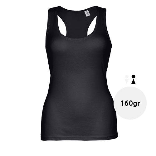 Canotta da donna colori assortiti incrociata sulla schiena 100% cotone 160gr