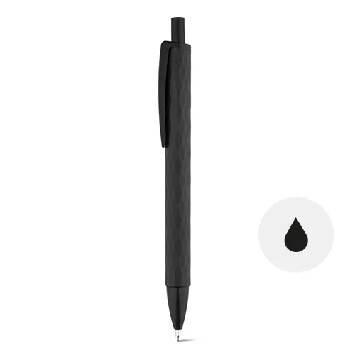Penna a sfera in carbonato di calcio e PP con meccanismo a scatto e refill nero
