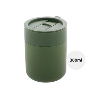 Tazza da viaggio da 300ml in ceramica rivestita con silicone e coperchio in plastica PP