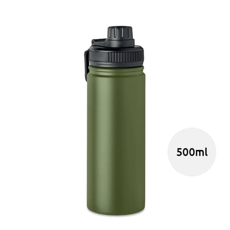 Borraccia isolata sottovuoto doppio strato in acciaio inox con tappo a sorsetto e maniglia da 500 ml