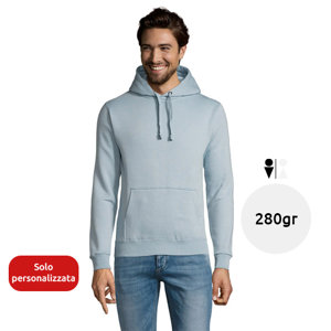 Felpa da uomo colori assortiti con cappuccio e tasca frontale in cotone e poliestere 280g