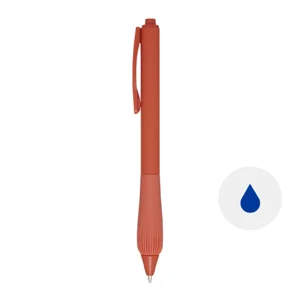 Penna a sfera in ABS riciclato fusto gommato e impugnatura in TPR refill blu