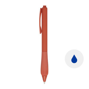 Penna a sfera in ABS riciclato fusto gommato e impugnatura in TPR refill blu