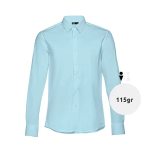 Camicia da uomo a maniche lunghe taglio aderente in cotone e poliammide 115gr