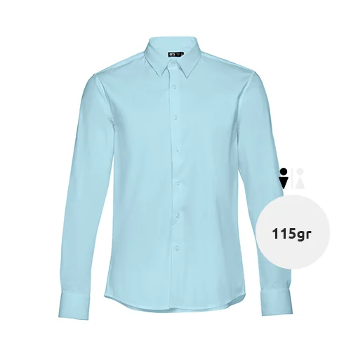 Camicia da uomo a maniche lunghe taglio aderente in cotone e poliammide 115gr