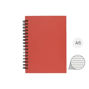 Block Notes A6 in carta riciclata con 80 fogli a righe e rilegatura a spirale