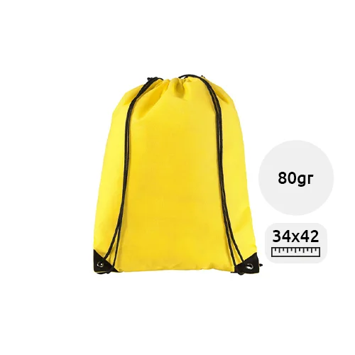 Sacca in TNT in diverse colorazioni con chiusura a coulisse da 80gr 34x42cm