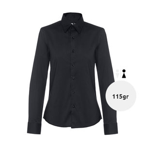 Camicia da donna a maniche lunghe taglio aderente in cotone e poliammide 115gr
