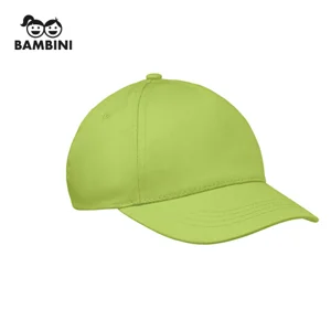 Cappellino per bambini in cotone 180gr a 5 pannelli con chiusura a velcro