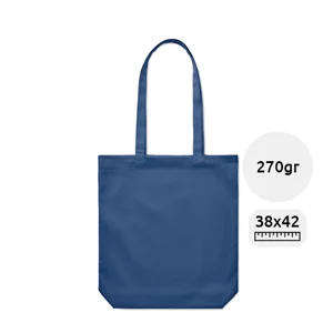 Shopper in cotone a soffietto con manici lunghi disponibile in vari colori da 270 gr 38X9X42cm