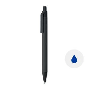 Penna a sfera in cartone e PLA di mais disponibile in vari colori con meccanismo a scatto e refill blu
