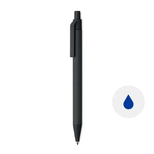Penna a sfera in cartone e PLA di mais disponibile in vari colori con meccanismo a scatto e refill blu