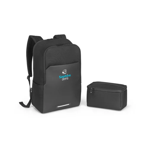 Zaino porta pc da 17.3" e borsa termica in RPET con schienale imbottito e cinghia per trolley