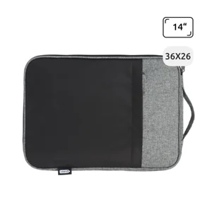 Custodia porta pc da 14" in poliestere riciclato certificato con maniglia per il trasporto e tasca anteriore 26x3x36cm