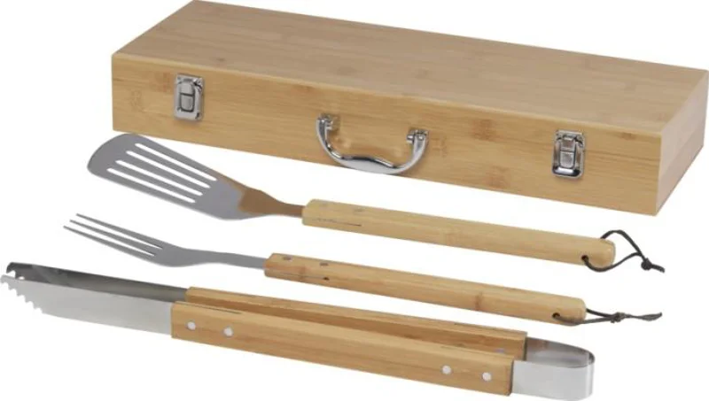 Set per barbecue Seasons da 3 pezzi in confezione di bambù