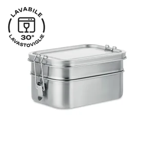 Porta pranzo in acciaio inox a 2 comparti capacità totale di 1200ml