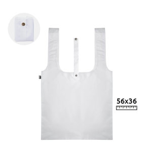 Shopper in RPET pieghevole con chiusura a bottone totalmente personalizzabile 36×56×cm