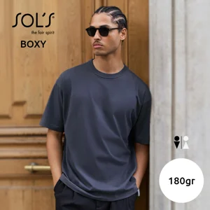 T-shirt SOL'S BOXY oversize da uomo 100% cotone organico pettinato in jersey 180gr