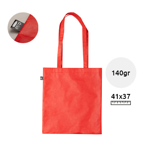 Shopper in RPET laminato in diverse colorazioni con manici lunghi da 100gr 37x41cm