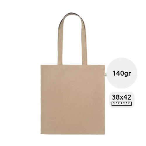 Shopper in cotone riciclato manici lunghi 140gr 38X42cm
