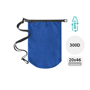 Sacca impermeabile in RPET con fibbia e moschettone in plastica 10lt ø200×460mm