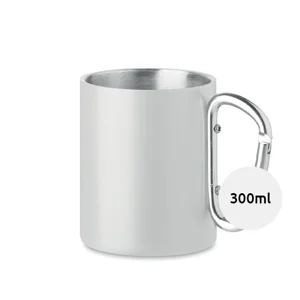 Tazza in metallo con moschettone possibilità di stampa sublimazione 300ml