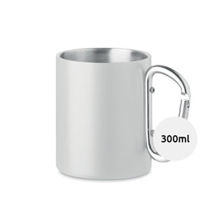 Tazza in metallo con moschettone possibilità di stampa sublimazione 300ml