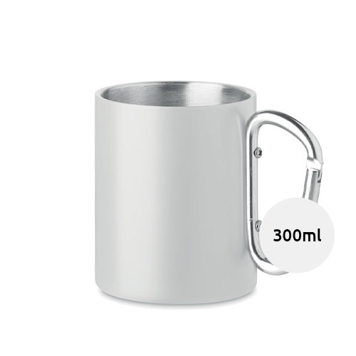 Tazza in metallo con moschettone possibilità di stampa sublimazione 300ml