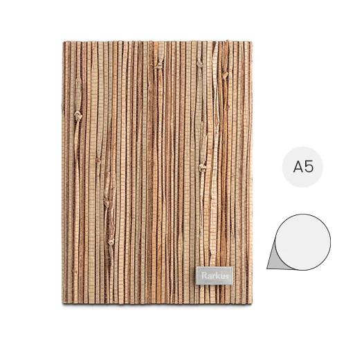 Block note A5 con copertina rigida in paglia naturale 192 pagine avorio