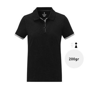 Maglietta polo da donna bicolore colori assortiti in tessuto piqué a maniche corte taglio regolare 100% cotone 200gr