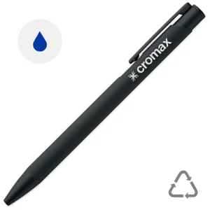 Penna in alluminio riciclato con finitura gommata refill blu