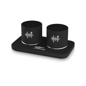 Coppia di speaker luminosi da 3W con base e microfono integrato