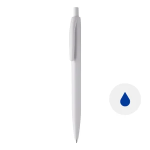 Penna a sfera in plastica con trattamento antibatterico e con meccanismo a scatto refill blu