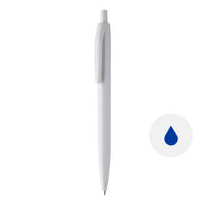 Penna a sfera in plastica con trattamento antibatterico e con meccanismo a scatto refill blu