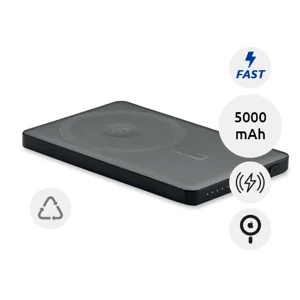 Power bank wireless magnetico in alluminio riciclato 5000mAh per smartphone smartwatch e cuffie