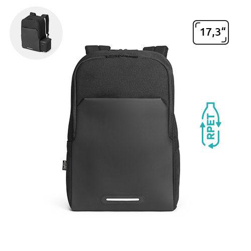 Zaino porta pc da 17.3" e borsa termica in RPET con schienale imbottito e cinghia per trolley