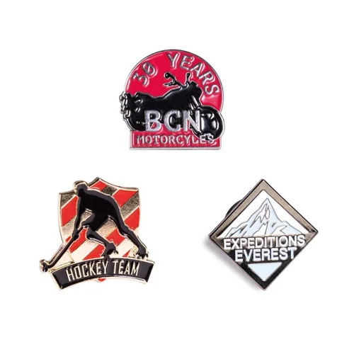 Spilla in ferro placcato di forma personalizzata con logo o disegno