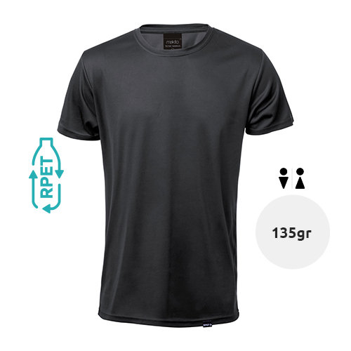 T-shirt unisex sportiva colori assortiti a girocollo taglio regolare in RPET 135gr