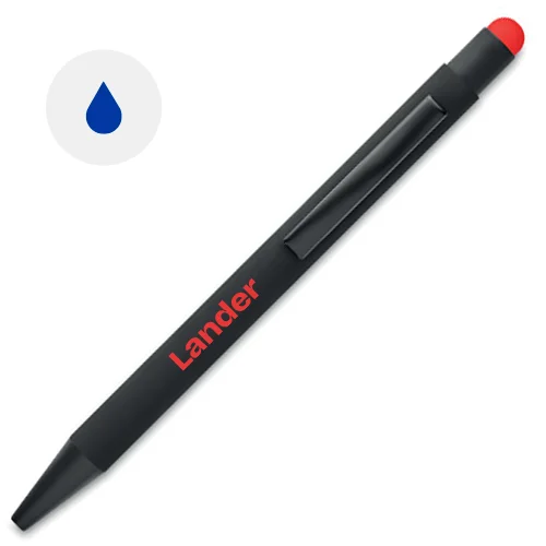  Penna a sfera in alluminio con incisione laser in tono con la punta touch refill blu