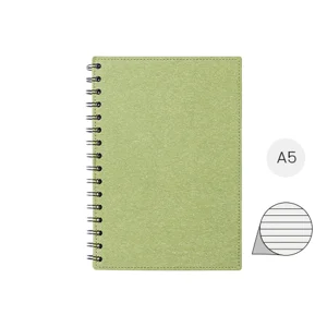 Block note A5 a spirale in cartoncino riciclato con 80 fogli a righe