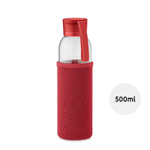 Bottiglia in vetro riciclato da 500ml con custodia in neoprene 