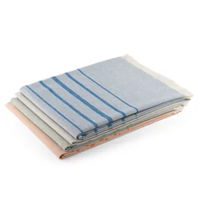 Telo mare bicolore con frange in cotone riciclato 100x180cm da 260gr prodotto in UE 