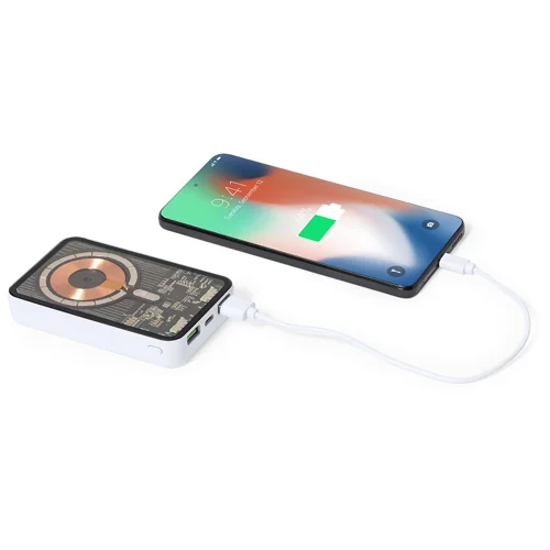 Power Bank con design trasparente e magnetico con ricarica rapida da 15W capacità da 5000mAh 