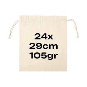 Sacca in cotone 105gr con chiusura a coulisse 24x29cm