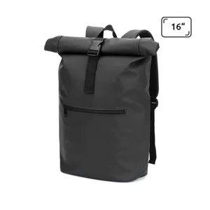 Zaino porta pc Roll Top in PU con tasca per laptop da 16"