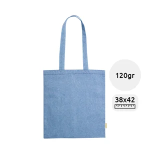 Shopper in cotone riciclato con manici lunghi in diverse colorazioni da 120gr 38x42cm