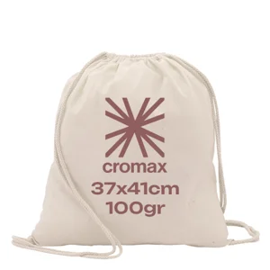 Sacca in cotone 100gr in colore naturale con chiusura a coulisse 37x41cm